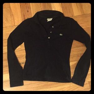 Lacoste Black Long Sleeve Polo